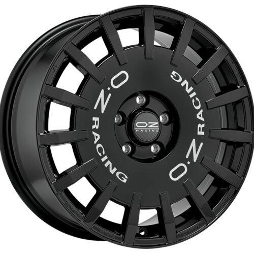 OZ Rally Racing Gloss Black Silver Lettering
