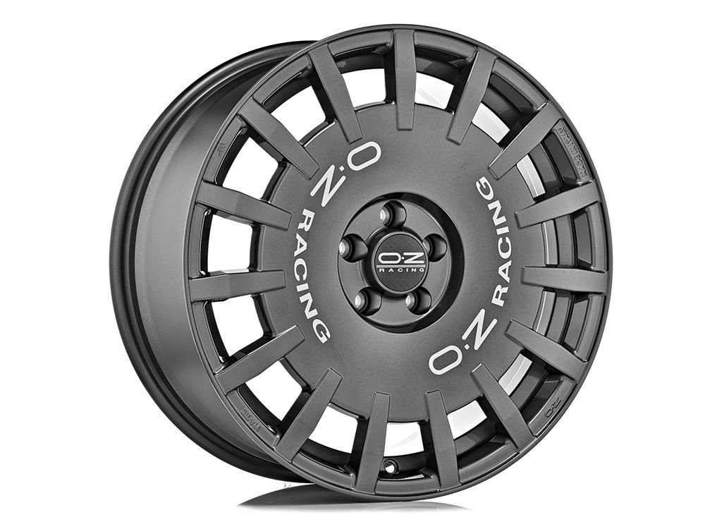 OZ Rally Racing Dark Graphite Silver Lettering